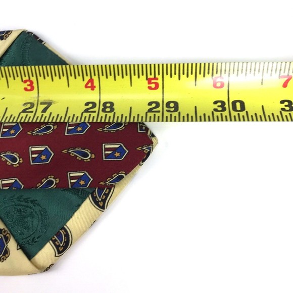 Tommy Hilfiger Men's 100% Silk  Shields Paisley Beige Light Yellow Necktie - Picture 6 of 6